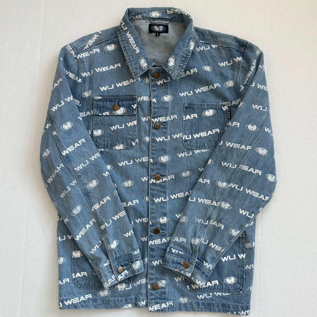 Wu-Wear Denim Jacket Size Large Wu-Tang Blue Gza Rza